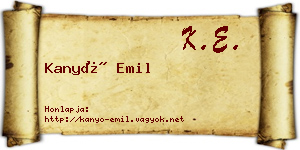Kanyó Emil névjegykártya