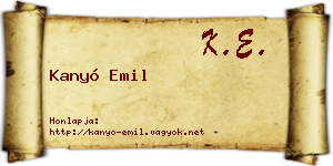 Kanyó Emil névjegykártya