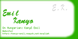 emil kanyo business card